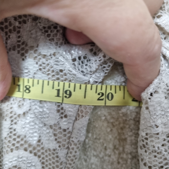 Joanna Hope Dress Womens Size 14 Peplum Midi Lace and Velvet Ivory Black - Picture 9 of 10